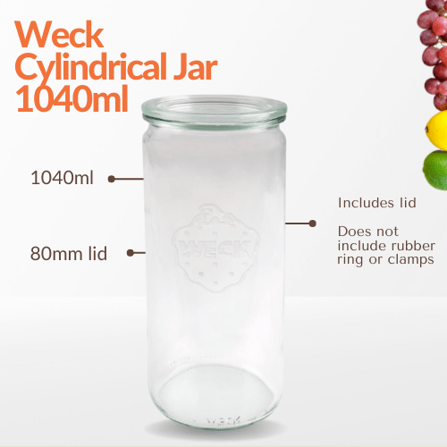 Weck Cylindrical Jar 1040ml - jars.ie