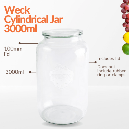 Weck Cylindrical Jar 3000ml - jars.ie