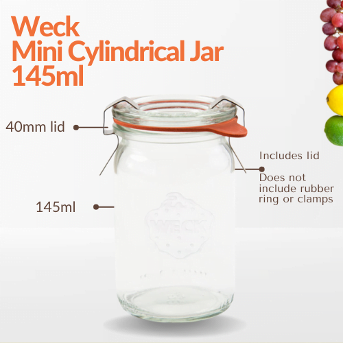 Weck Mini Cylindrical Jar 145ml - jars.ie