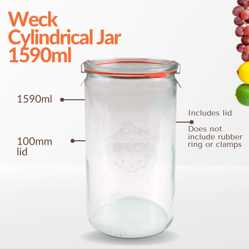 Weck Cylindrical Jar 1590ml - jars.ie