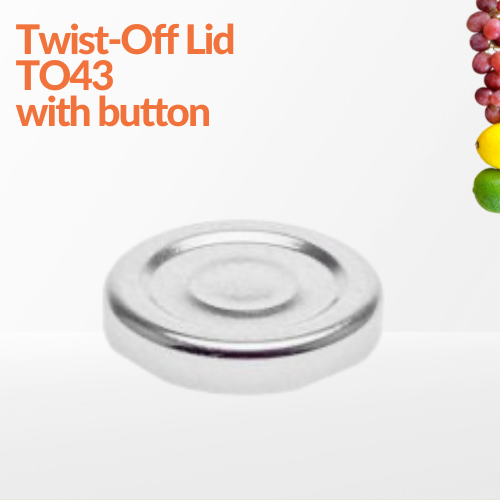 Twist-Off Lid TO43 Silver with button
